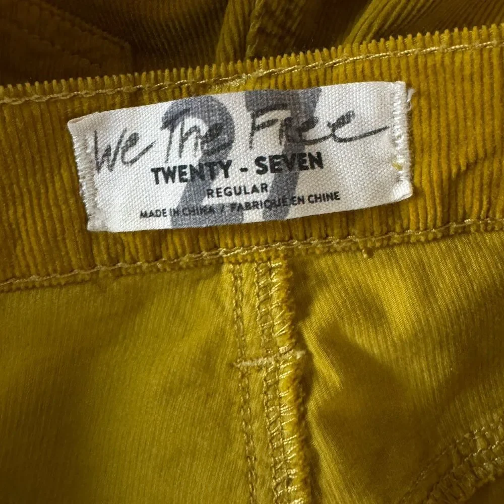 Free People We The Free Raw Hem Skinny Corduroy Pants Women's Size 27
